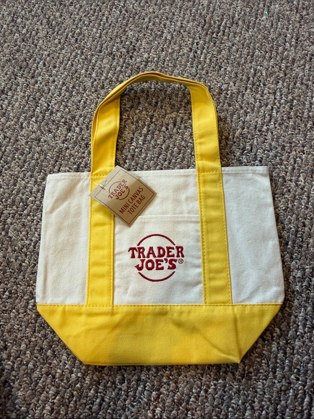 Trader Joe’s Mini Yellow Canvas Tote Bag